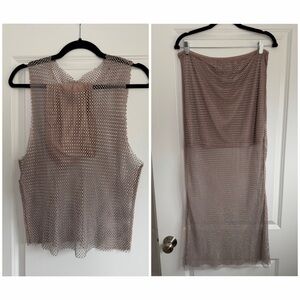 Dynamite Nude Mesh Sleeveless Tank Top